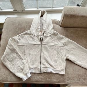 Urban Outfitters cropped hoodie, cream (like new!)